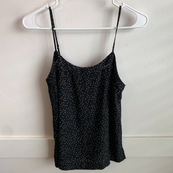 Madewell Black & White Dot Scatter Silk Inset Cami - Picture 4 of 10